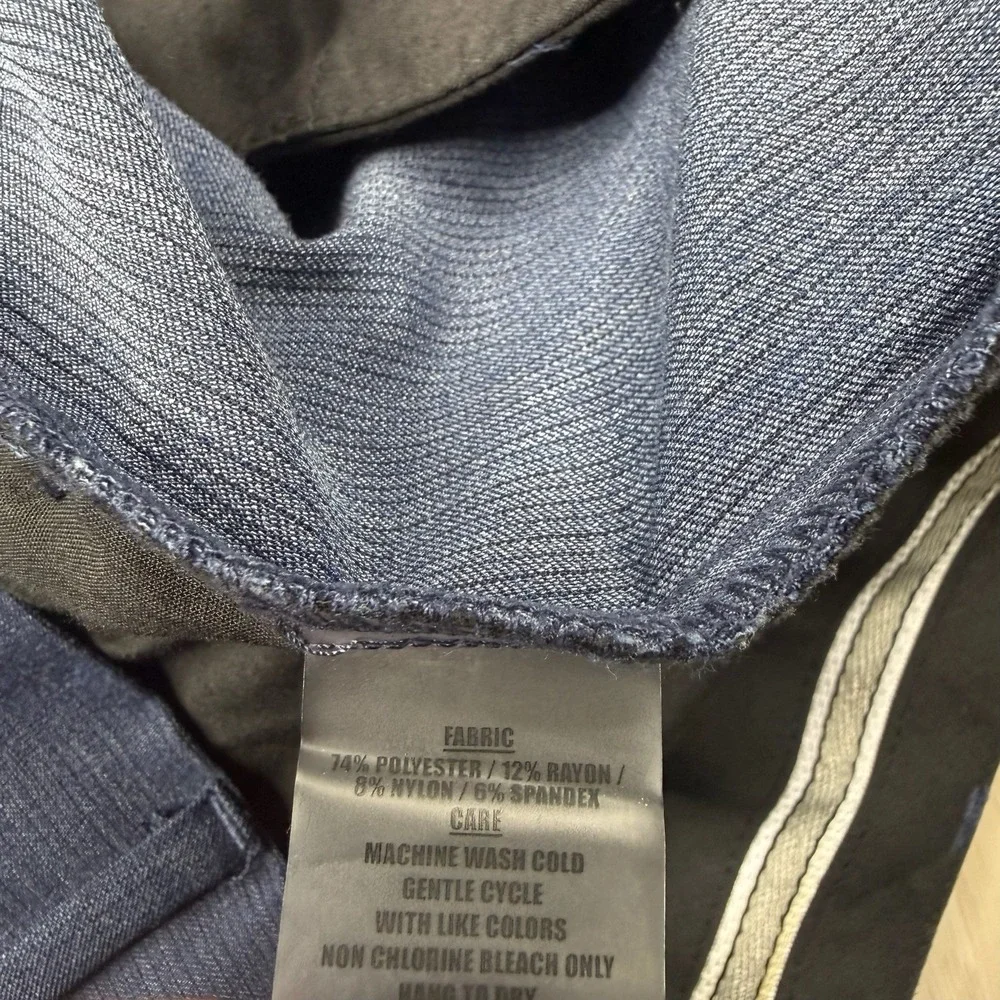 State & Liberty Dress Pants Mens Size 34 Athletic Fit 4-Way Stretch Heather Blue